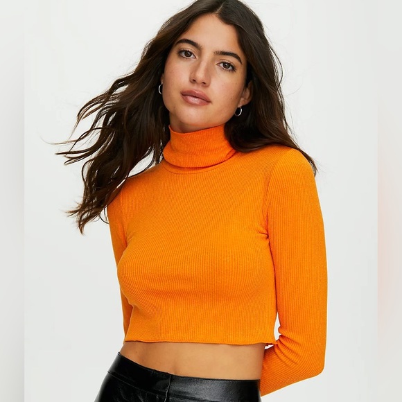 Wilfred Sweaters - NWoT Aritzia Wilfred Free Nova Orange Cropped Turtleneck